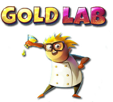 Логотип игрового автомата Золотая Лаборатория.