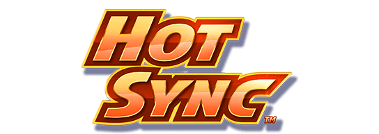Логотип игрового автомата Hot Sync.